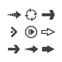 Arrow icons. Simple directional pictogram arrows. vector