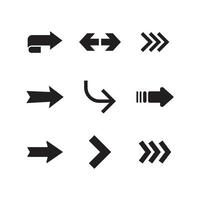 Arrow icons. Simple directional pictogram arrows. vector