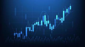 Economy situation concept. financial business statistics with candlestick chart show stock market vector