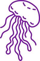 Medusas de color púrpura oscuro, ilustración, vector sobre fondo blanco.