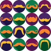 Moustaches set. Design elements in canival icons. vector