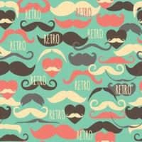 Retro seamless pattern with retro moustage vector