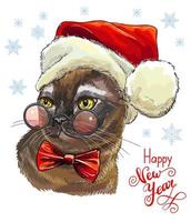 Christmas cat vector 15