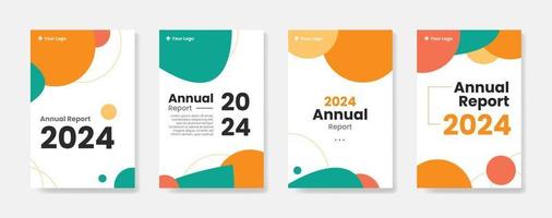 Colorful Annual report template background design. Usable for banners, covers, layout, flyer and posters - set of annual report vector design