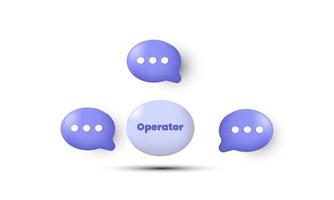 illustration office operator headset talking clients customer vector