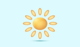 ilustración iconos amarillo sol rayos estrella 3d vector