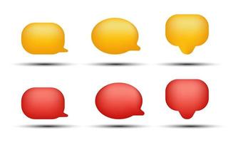 illustration set icons collection speech bubbles red yellow color vector