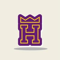 Initial Letter H Logo with Crown Simple Vector Design