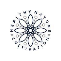 diseño de logotipo de flor de hoja infinita vector