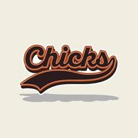 Chicks Typography With Classic Style, Label Emblem Template vector