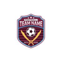 Soccer Team Emblem Template With Sword And Shield Symbol vector