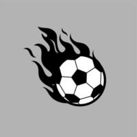 Fireball, Football Ball With Blazing Fire Vector Design