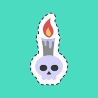 Sticker line cut candle. Day of the dead celebration elements. Good for prints, posters, logo, party decoration, greeting card, etc. vector