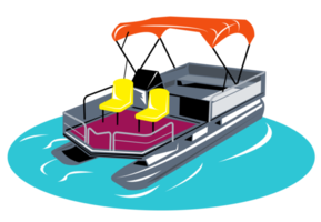 Pontoon Boat Retro png