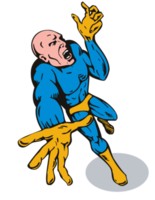 cartoon super hero running punching png