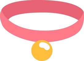 Pink dog collar, illustration, vector on a white background.