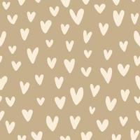 Heart marker drawn seamless vector pattern. Valentine's day handwritten background. Endless romantic print.