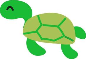 Lindo dormir tortuga, ilustración, vector sobre fondo blanco.