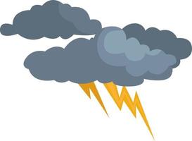 Clouds with thunderstorm, illustration, vector on white background