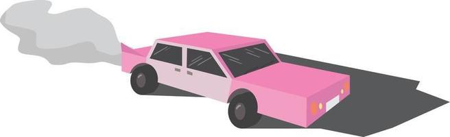 cartoon pink car vector