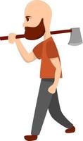 Woodcutter, illustration, vector on white background