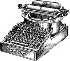 Typewriter, vintage illustration. vector