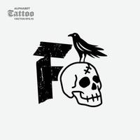 Alphabet F Skull Logo vector