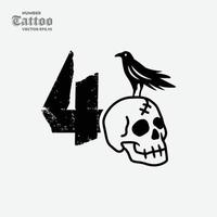 Number 4 Skull Logo vector