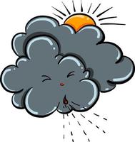 Gray cloud, illustration, vector on white background