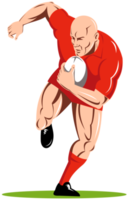 joueur de rugby courant avec le ballon png