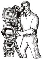 Cameraman Movie Director Filming Vintage Camera png