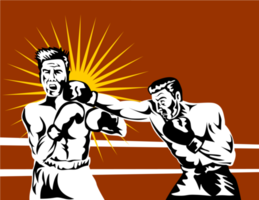 boxer connecting knockout punch png