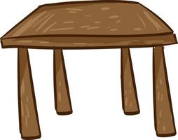 Wooden table, illustration, vector on white background.