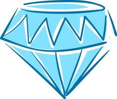 Diamond, illustration, vector on white background.