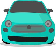 Blue car, illustration, vector on white background.