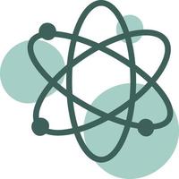 Chemical atom, illustration, vector, on a white background. vector