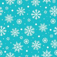 Snowflakes Seamless Pattern Background With Blue Background vector