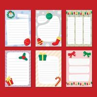 conjunto de plantillas de diario de navidad vector