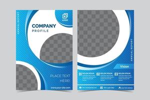 Company Profile Template in Blue and White vector