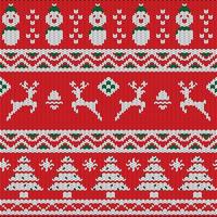 Ugly Sweater Seamless Pattern in Red Background vector
