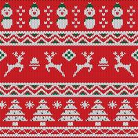 Ugly Sweater Seamless Pattern in Red Background vector