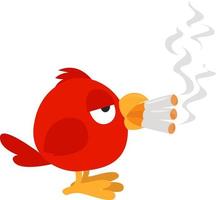 Bird smoking cigarette vector