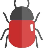 Red leaf beetle, icon illustration, vector on white background