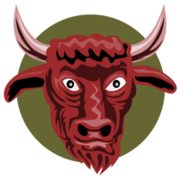 raging angry bull head png