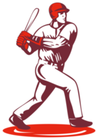 baseboll spelare retro png