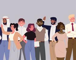 Diverse groups of people working vector