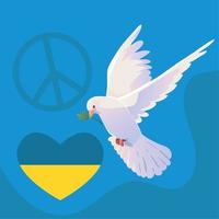pigeon and heart, Ukraine no war vector