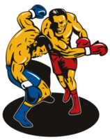 boxer connecting knockout punch png