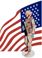 militar soldado americano con rifle armalite png