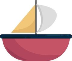 Pink boat, illustration, vector on white background